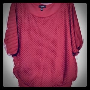 🔥Super flattering Alyx blouson top women's plus size 1X red burgundy wine